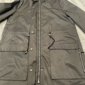 Yoki Men's Charcoal Raincoat